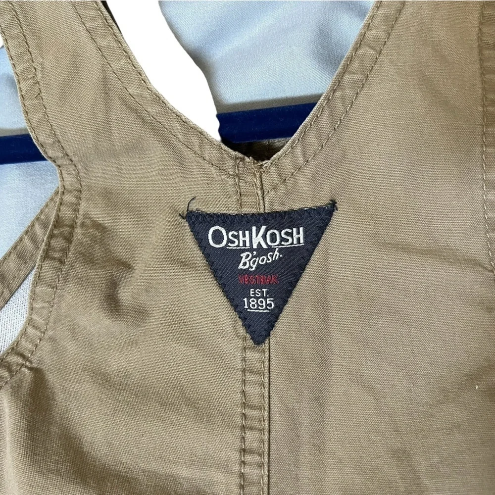 Set of 2 Overalls plaid shorts + long beige & 2 plaid shirts size 12months